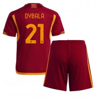 Stroje piłkarskie AS Roma Paulo Dybala #21 Koszulka Podstawowej dla dzieci 2023-24 Krótki Rękaw (+ szorty)